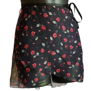 Body Wrappers Black Floral Skirt